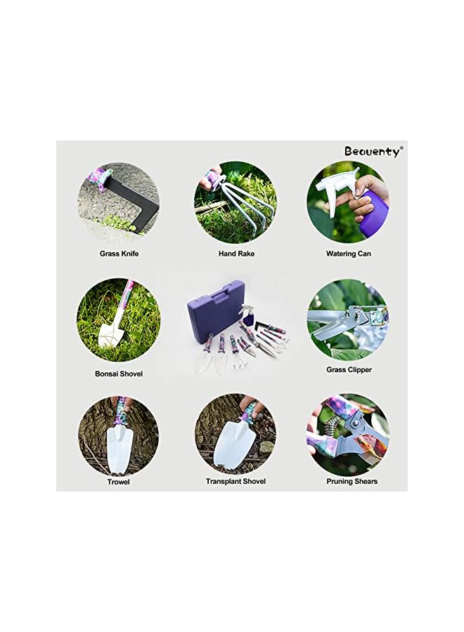 Beauenty Garden Tool Set, 10 Pieces Stainless Steel Heavy Duty Gardening Tool Set, Trowel Rake, Pruner Shears, Sprayer, Digging Claw, Gloves, Ideal Garden Tool Kit Gifts for Men and Women - Image 3