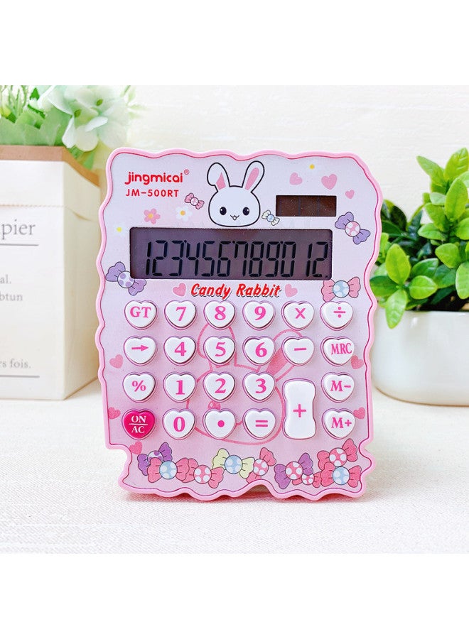 Cute Cartoon Pattern Irregular Shape Computer Student Office Accounting Portable 12-digit Calculator