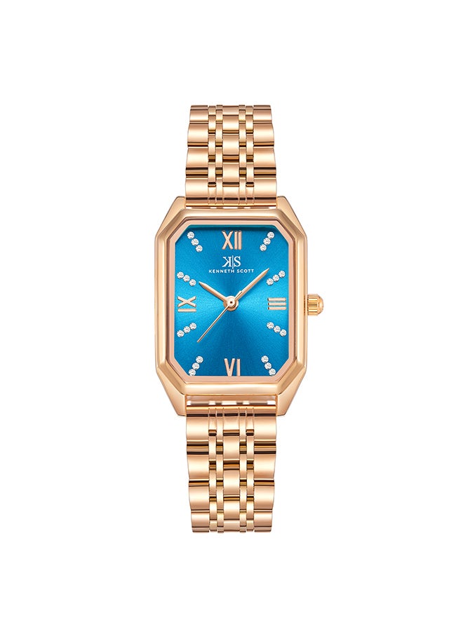 KENNETH SCOTT Women's Analog Rectangle Shape Stainless Steel Wrist Watch K23519-RBKL - 24 Mm - Image 1