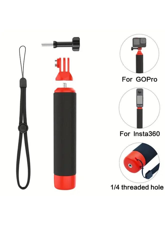 Black Orange Floating Stick For Diving With Non Slip Grip 1 4 Screw Selfie Stick For Gopro Hero 13 12 Insta360 Dji Action 5 Pro - Image 4