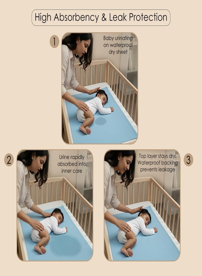 BabyMoo Changeable Dry Sheet I Water-Resistant Bed Protector Sheet I Baby Water Proof Dry Sheet (1, Blue, Medium) - Image 4