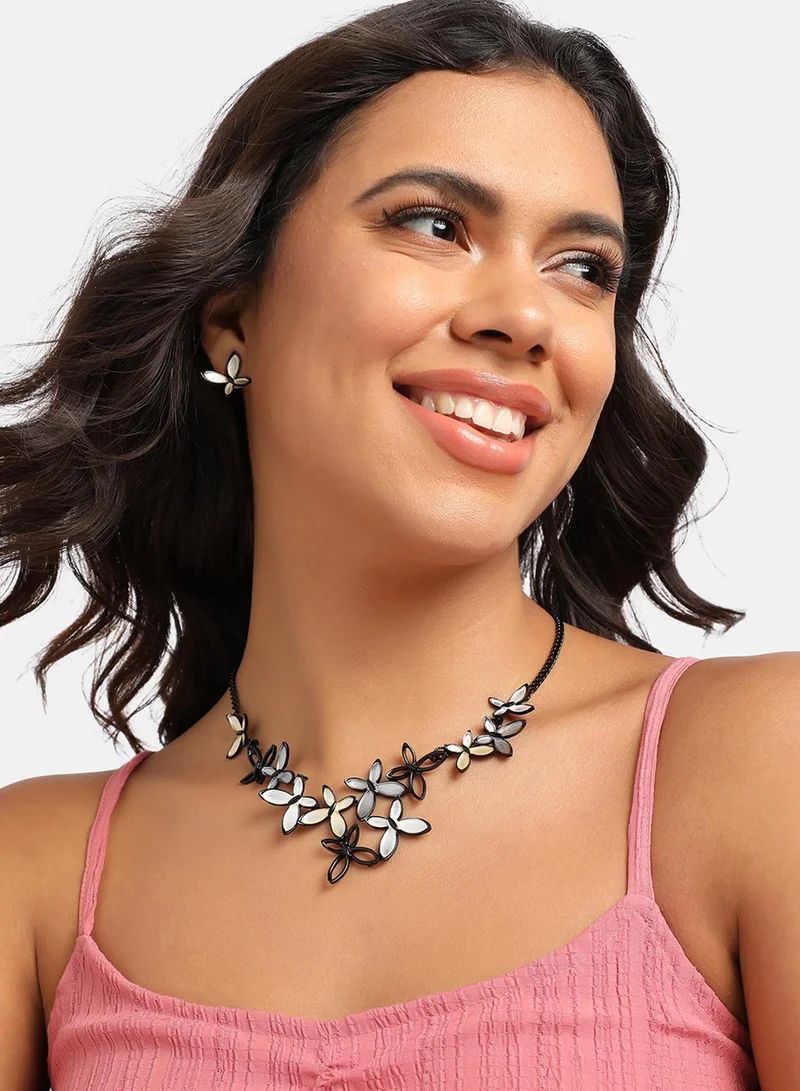 سوهي مجموعة مجوهرات الفراشة الذهبية والفضية