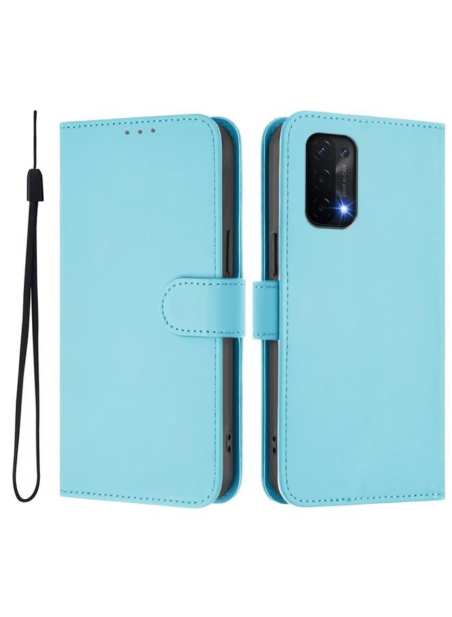 اس-توب جراب لهاتف OPPO A54 5G / A74 5G مصنوع من الجلد بلون سادة مع حبل - Image 2