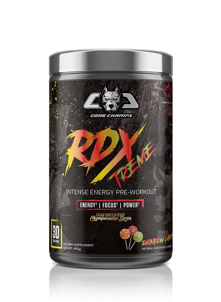 كور تشامبس RDX XTREME - 30 حصة من مشروب ما قبل التمرين بنكهة حلوى قوس قزح