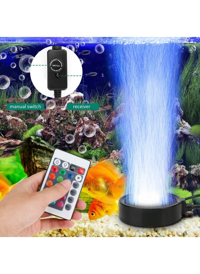 Number-One Number-one Aquarium Bubble Light LED Fish Tank Bubbler Light, Remote Controlled Aquariums Air Stone Disk Lamp with 16 Color Changing, 4 Lighting Effects for Fish Tanks and Fish Ponds  - Image 2