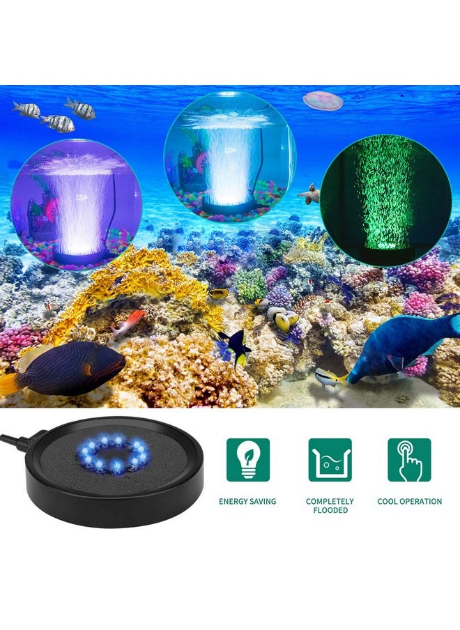 Number-One Number-one Aquarium Bubble Light LED Fish Tank Bubbler Light, Remote Controlled Aquariums Air Stone Disk Lamp with 16 Color Changing, 4 Lighting Effects for Fish Tanks and Fish Ponds  - Image 5
