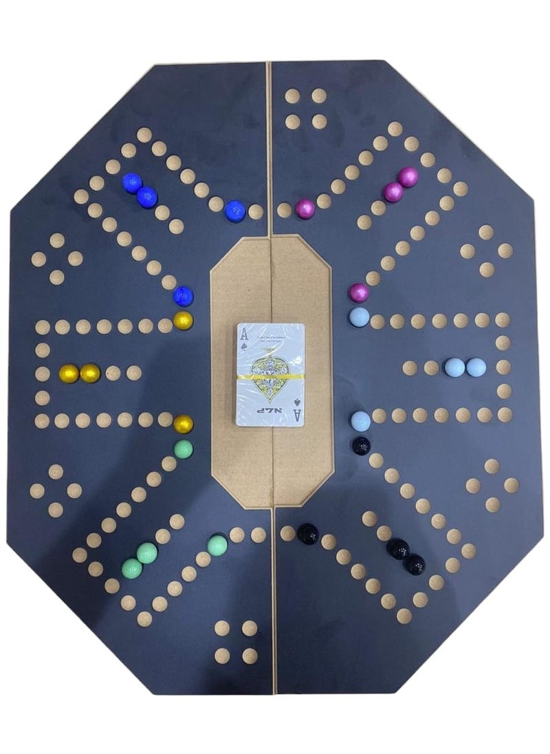 MARAH TOYS A strong wooden jackaroo game suitable for strategic planning, 6 players, size 45 x 55 cm  - Image 2