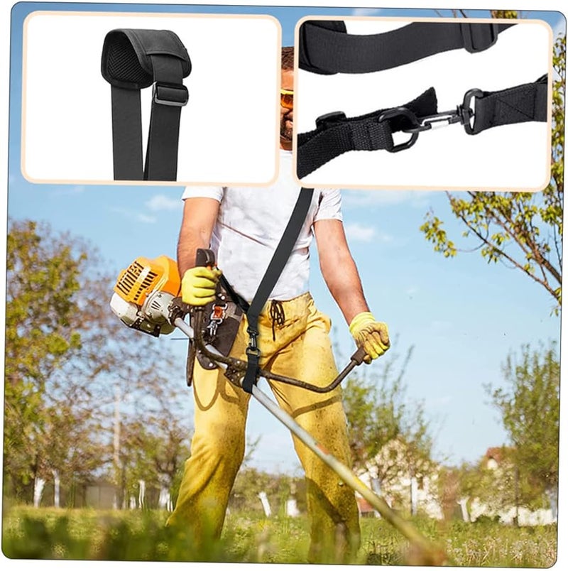 حزام حمل قابل للتعديل من إيكو لحشائش القص مع وسادة للكتف باللون الأسود - Image 2