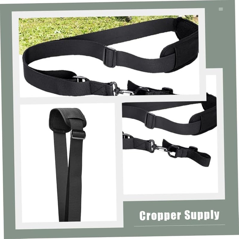 حزام حمل قابل للتعديل من إيكو لحشائش القص مع وسادة للكتف باللون الأسود - Image 5
