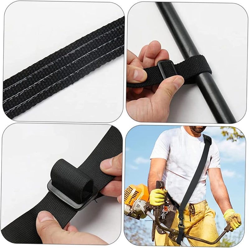 حزام حمل قابل للتعديل من إيكو لحشائش القص مع وسادة للكتف باللون الأسود - Image 3