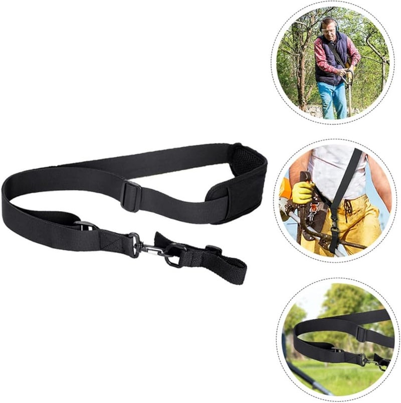 حزام حمل قابل للتعديل من إيكو لحشائش القص مع وسادة للكتف باللون الأسود - Image 4