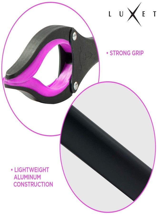 Luxet Grabber Reacher Tool - 2 Pack - Latest Version Long 32 Inch Foldable Pick Up Stick - Strong Grip Magnetic Tip Lightweight Trash Picker Claw Reacher Grabber Tool Elderly Reaching - by Luxet (Pink) - Image 5