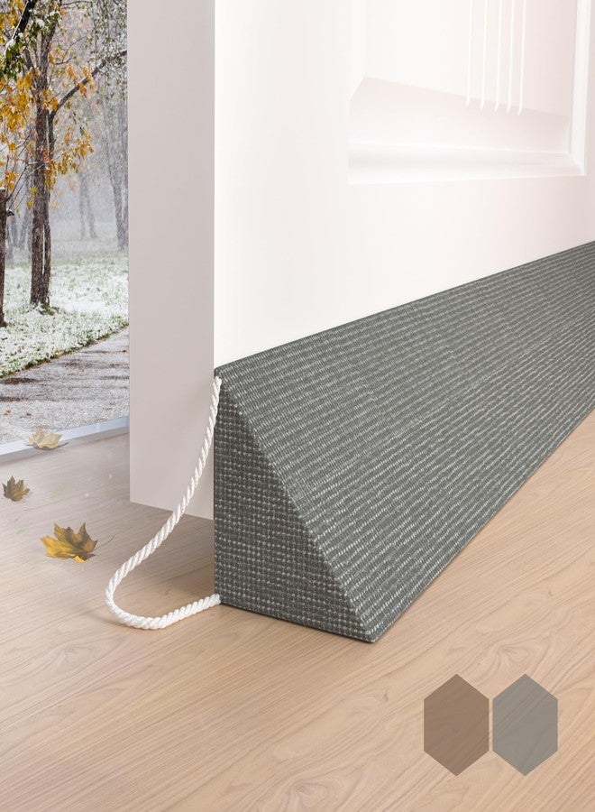 SYIPO Triangle Door Draft Stopper，35.4" New Weighted Under Door Draft Blocker Bottom Door Seal Noise&Air，Interior Sound Proof Door Snake Draft Insulation Stopper | Cool in Summer&Warm in Winter，Gray - Image 1