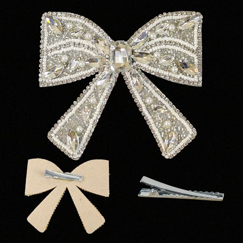 ANVIK Hair Bow Clips for Women | Crystal Bow Clip | Bow Barrette Clip | Alligators Bow Clips | Fancy Hair Clips | Hair Accessories for Women - Image 2