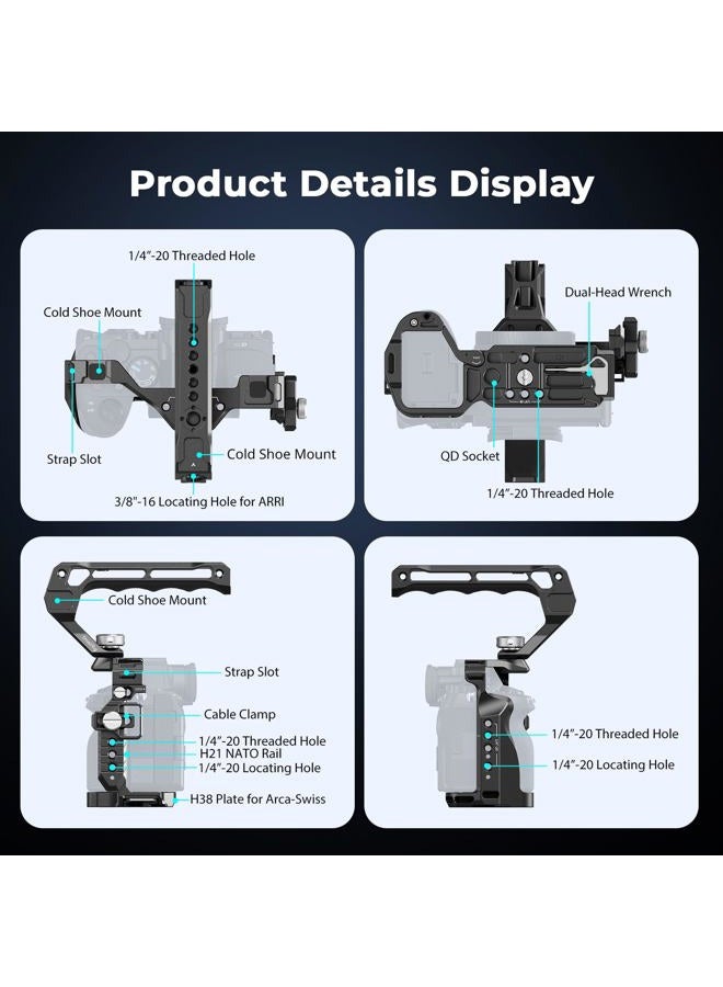 SMALLRIG A7 IV Cage with Top Handle and HDMI Cable Clamp, Basic Kit for Sony Alpha 7R V/Alpha 7 IV/Alpha 7 S III - 3668 - Image 4