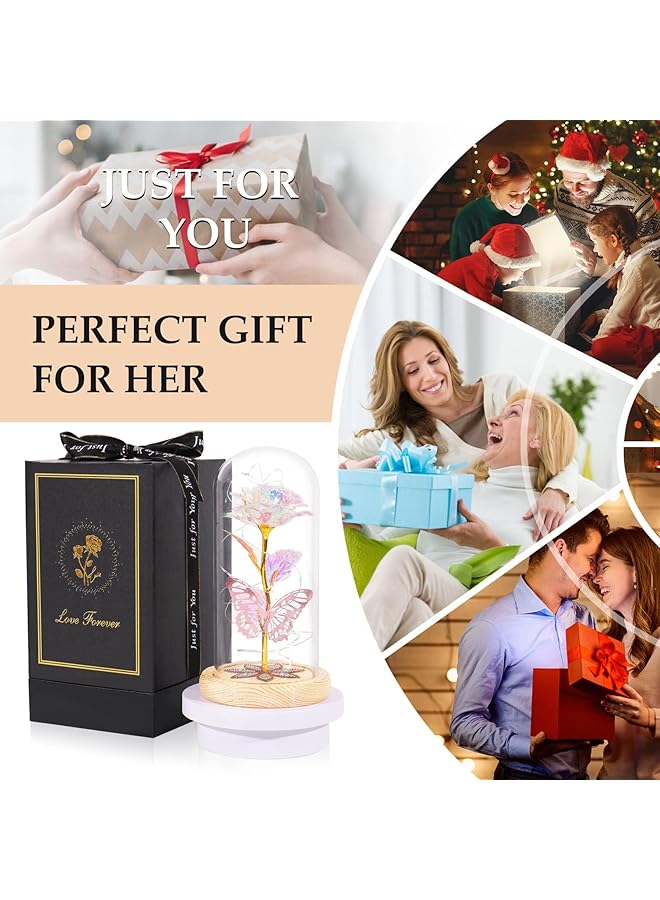 erorex Galaxy Roses Gifts For Women Birthday Gifts For Mom Eternal Flower Gifts Light Up Glass Dome Roses Mother'S Day Roses For Grandma Daughter Wife Sisters And Friends - Image 5