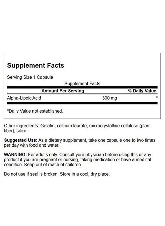 Swanson Ultra Swanson Alpha Lipoic Acid Antioxidant Protection Promotes Healthy Blood Sugar Supplement 300 Mg 120 Capsules  - Image 3