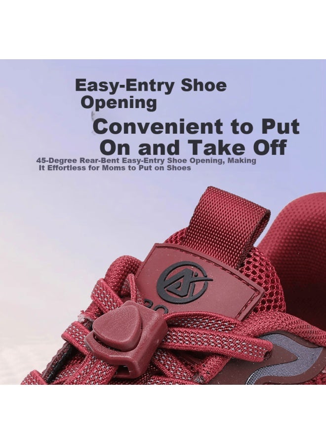Anglerfish Chunqiu Old Beijing Cloth Shoes Women's Non-slip Mom Sports Shoes Middle-aged And Elderly Walking Shoes A9037 Red Size 35 - Image 2