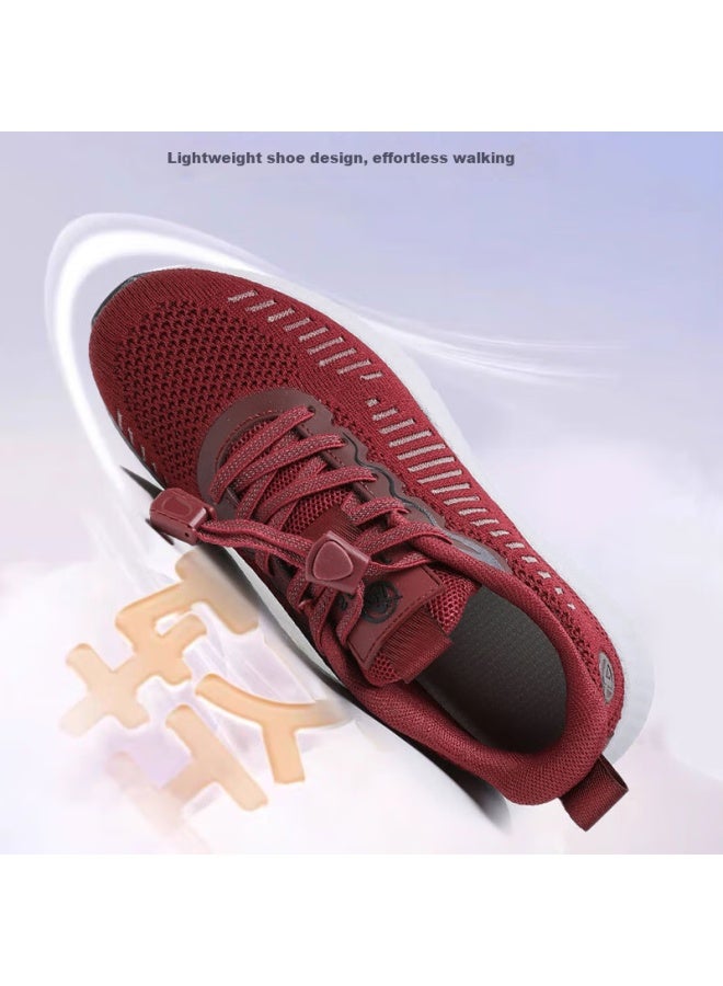 Anglerfish Chunqiu Old Beijing Cloth Shoes Women's Non-slip Mom Sports Shoes Middle-aged And Elderly Walking Shoes A9037 Red Size 35 - Image 4