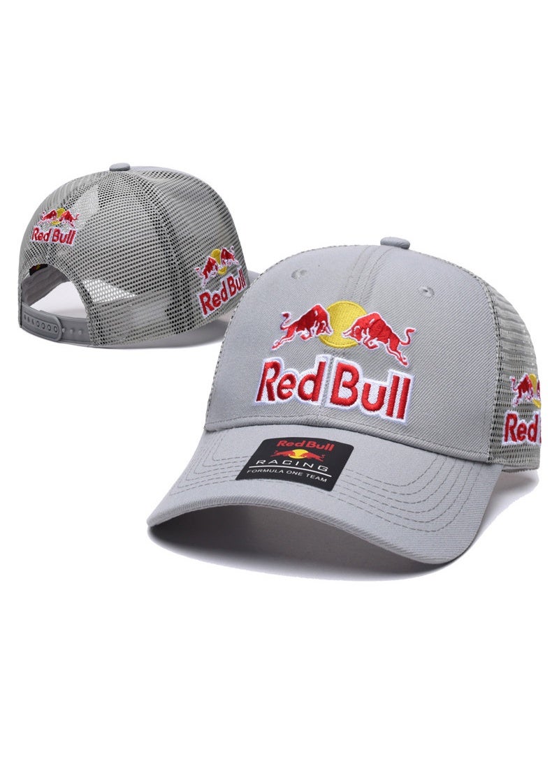 Light Grey Red Bull Racing 3D Embroidery Mesh Trucker Cap