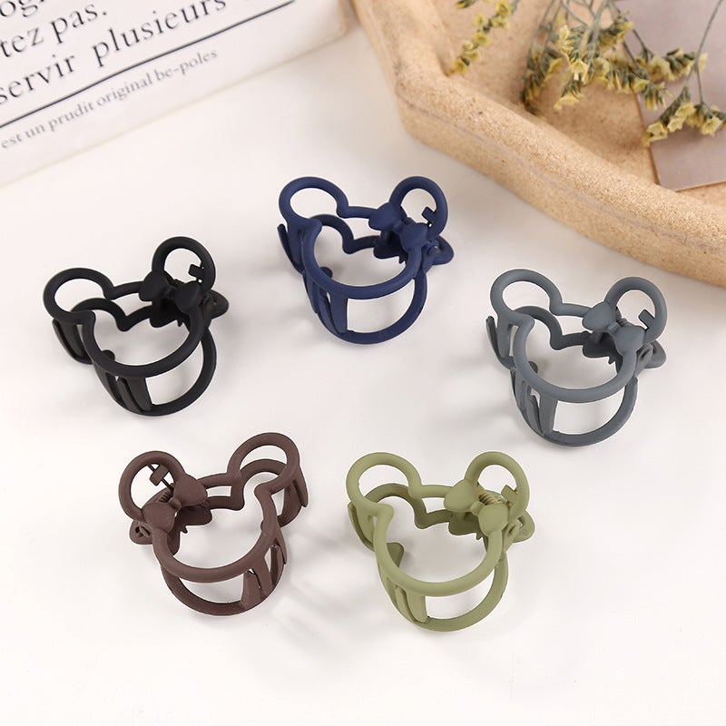 Korean Style Bear Elastic Hair Clip, Elegant Cute Cartoon Solid Color 10pcs Random Shipment - Image 3