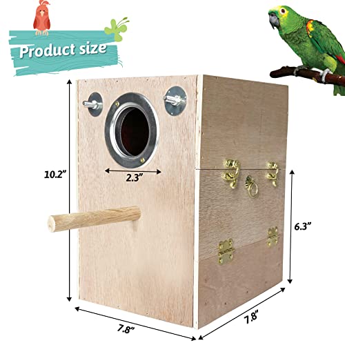 kathson Parakeet Nesting Box Wooden Bird Breeding Nest Parrots Mating House Wood Bird Aviary Budgie Cage Accessories for Cockatiel Finch Lovebirds Conure - Image 2
