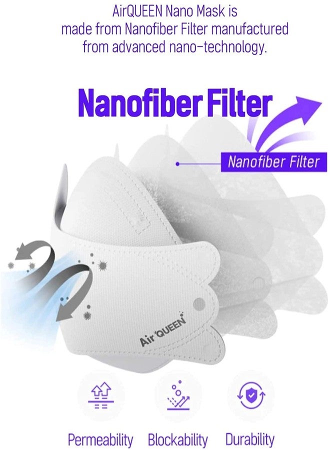 AIRQUEEN Black AirQueen Nano Fiber Filter Face Safety Mask for Adult, Individually Packaged, Made in Korea [Pack of 30] - Image 4