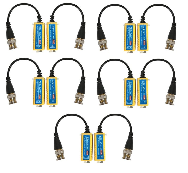 WiredCom 8MP Split Joint Mini CCTV BNC HDCVITVICVBSAHD Passive Transceiver Video Balun PACK OF 5 - Image 1