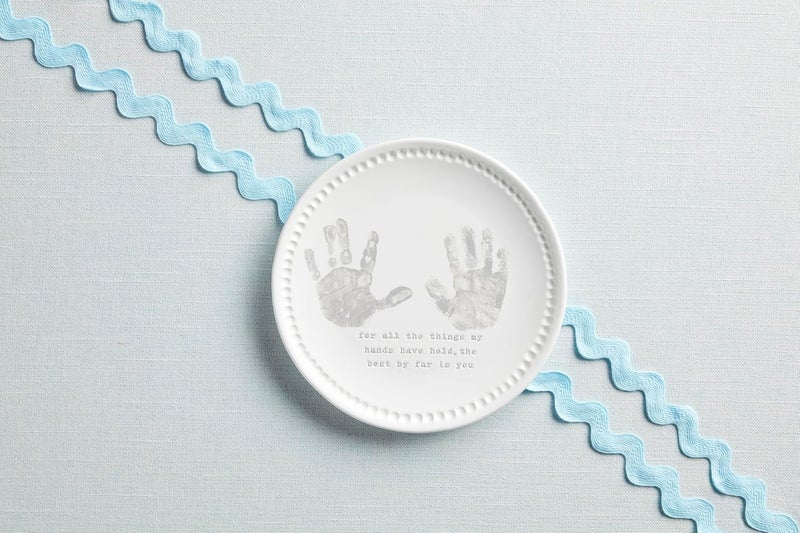 Mud Pie 10 Dia Handprint Keepsake Platter White - Image 2