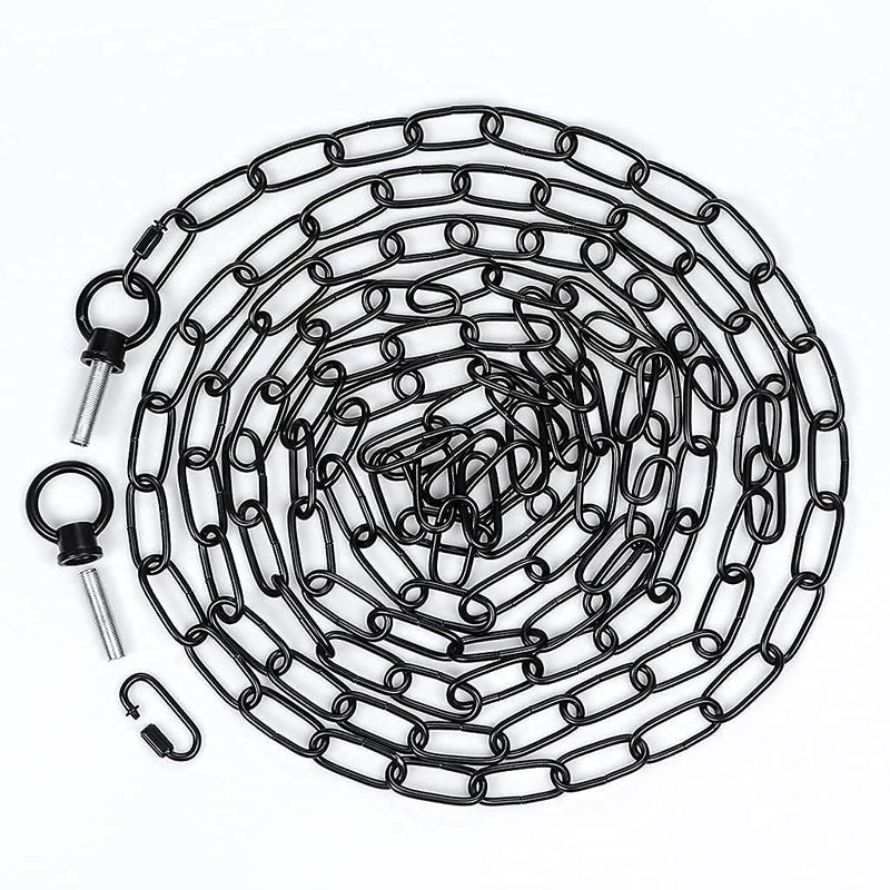 Skelang Pendant Light Fixture Chain 15 Feet Lighting Chain with Link Locks Heavy Duty Chandelier Chain Extension for Light Fixture Plants Bird Feeder Load Capacity 70 Lbs Matte Black