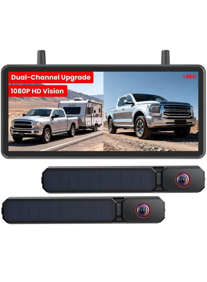 AUTO-VOX Solar Powered Wireless Reversing Camera Kit, 3 Mins DIY Installation, Clear Image Backup Camera with IP69K Waterproof for Cars and Van - Image 1