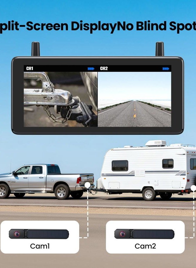 AUTO-VOX Solar Powered Wireless Reversing Camera Kit, 3 Mins DIY Installation, Clear Image Backup Camera with IP69K Waterproof for Cars and Van - Image 2