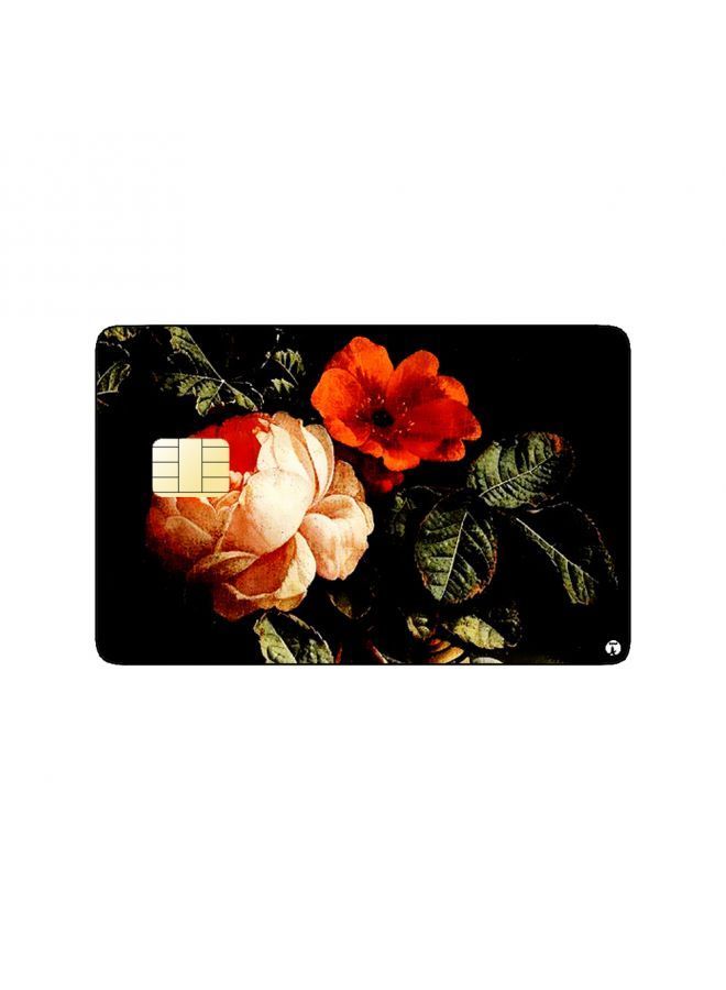 RKN PRINTED BANK CARD STICKER Beautiful Red Roses Drawing - Image 2