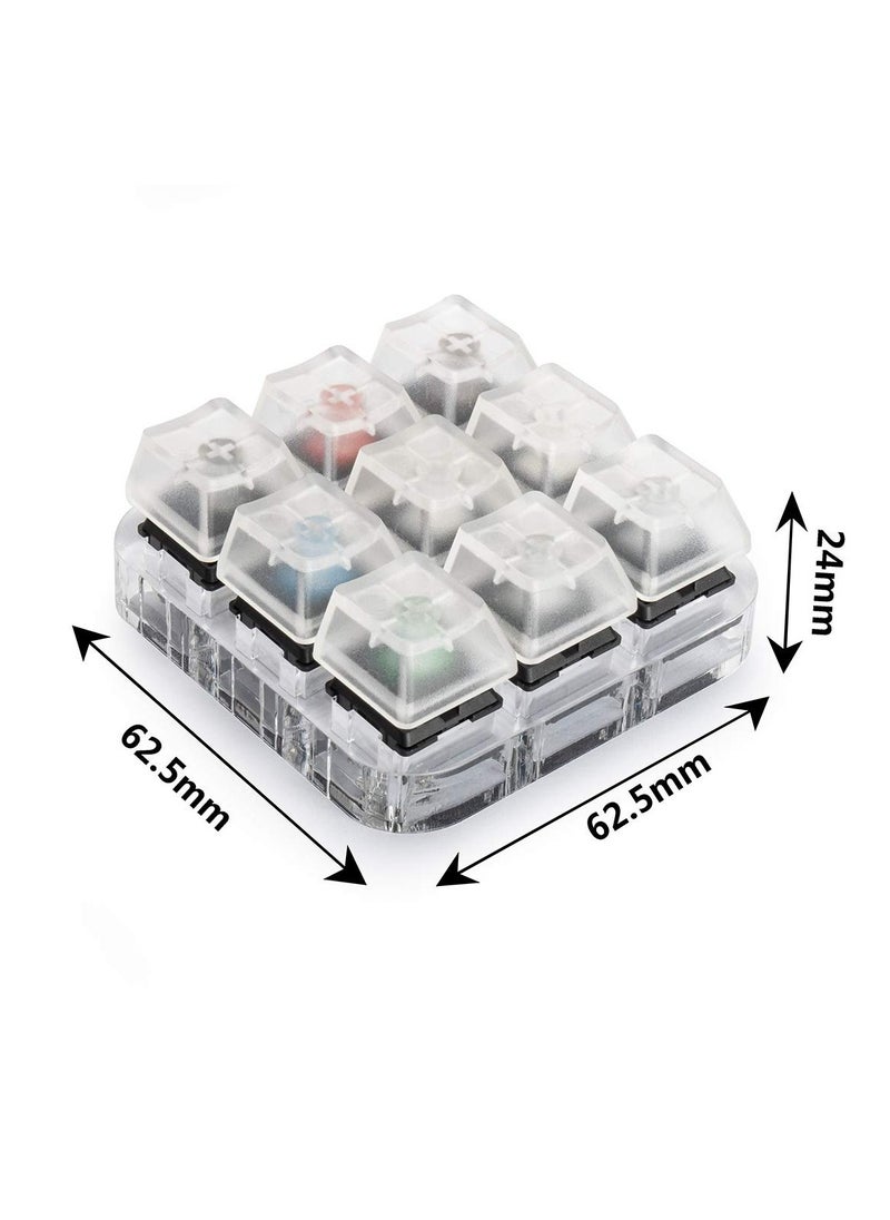 Generic - Mechanical Keyboard Switch Tester with Keycap Puller 9 Key Switches Included Clear Keycaps and O Rings for Precise Testing - Image 1