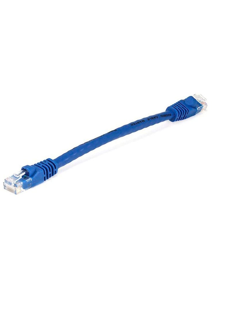 DKURVE DKURVE® Connectors Ethernet Cable Cat6 LAN Cable UTP CAT 6 RJ 45 Network Short Cable 0.2m -3PACK (BLUE) 