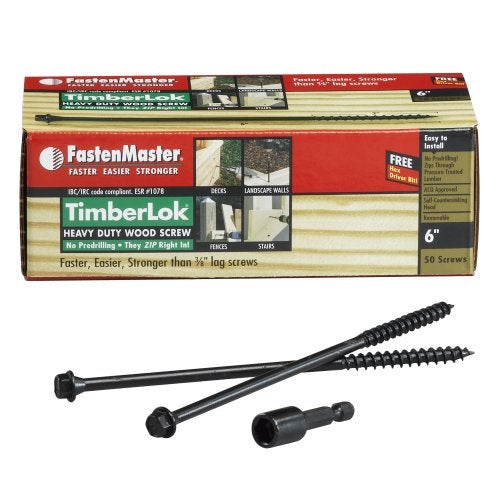 FastenMaster FMTLOK06-50 TimberLOK Heavy-Duty Wood Screw, 6 Inches, 50-Count , Black - Image 2