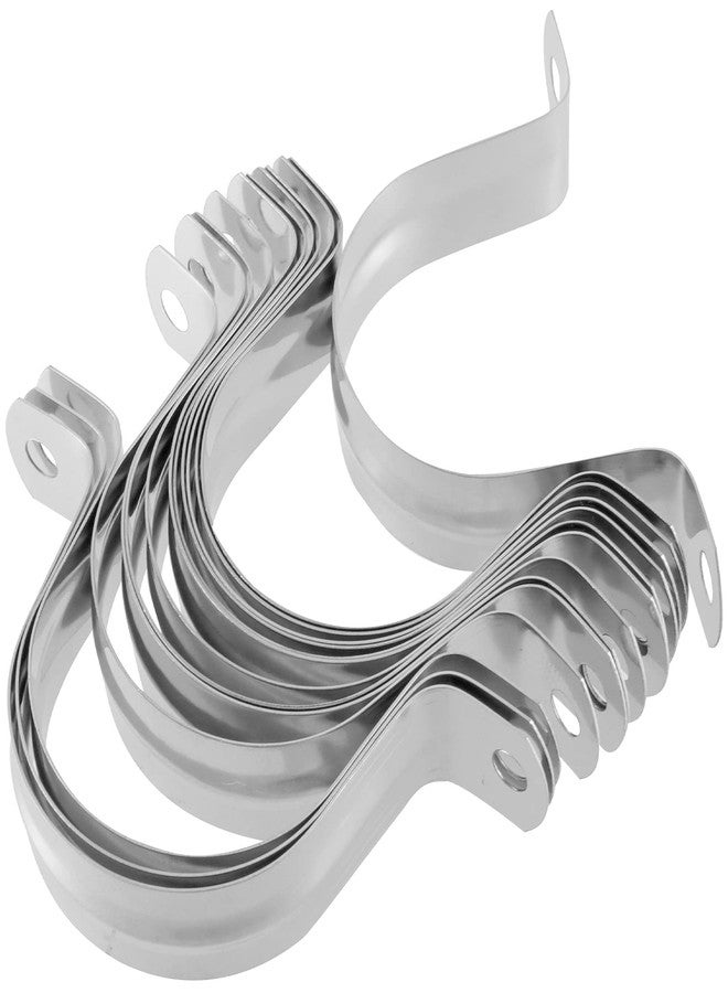 HAKZEON 200 PCS 2 Inches M50 Rigid Pipe Strap, Two Hole Stainless Steel U Bracket Tension Clips, Robust Tube Strap Clamps for Securing Pipe Cable Hose on Many Surfaces - Image 3