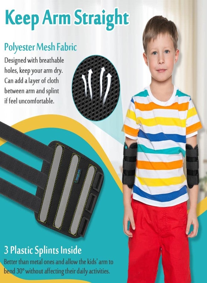 Mybow Pediatric Elbow Brace Splint Child Kids Arm Immobilizer Cubital Tunnel Syndrome Ulnar Nerve Entrapment Toddler Anti Thumb Stop Finger Sucking Arm Restraint Brace (2 PCS) - Image 2
