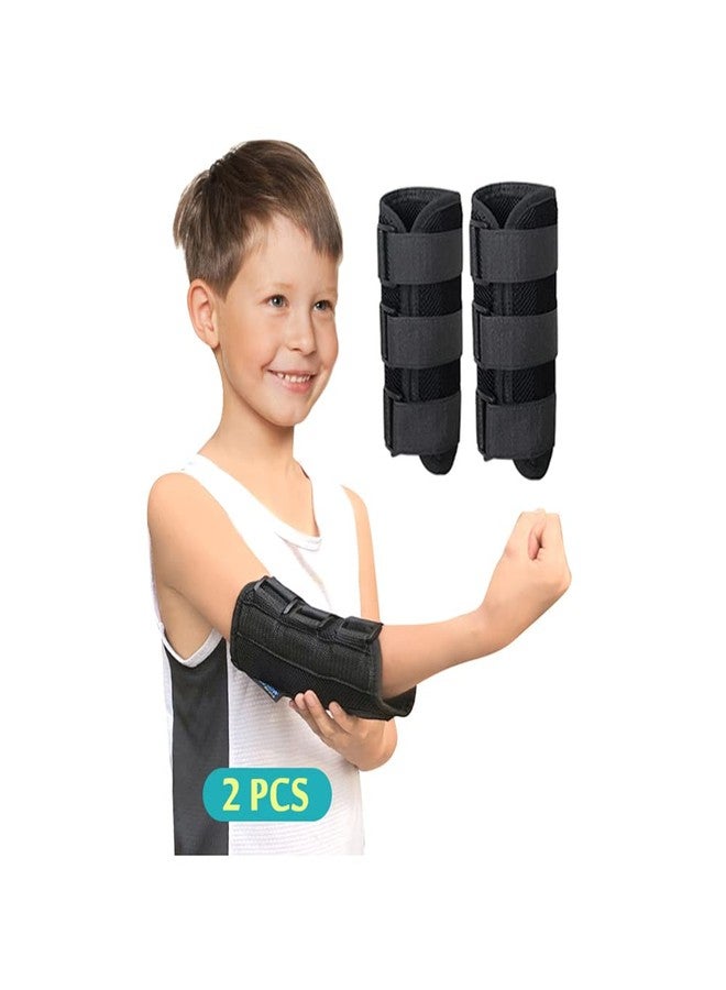 Mybow Pediatric Elbow Brace Splint Child Kids Arm Immobilizer Cubital Tunnel Syndrome Ulnar Nerve Entrapment Toddler Anti Thumb Stop Finger Sucking Arm Restraint Brace (2 PCS) - Image 1