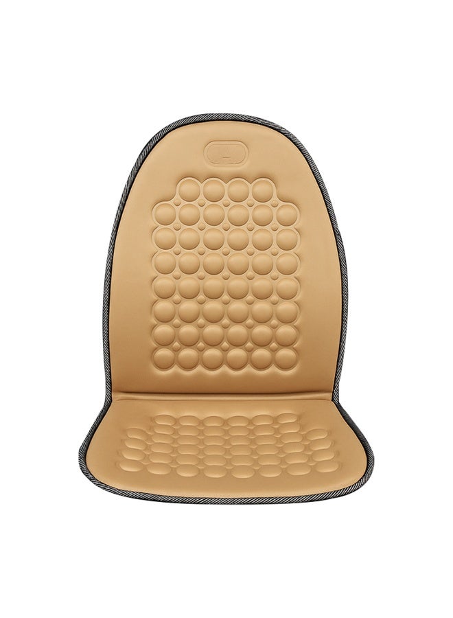 MOB Universal Car Seat Cushion Beige with PU Leather & Breathable Fabric – Orthopedic Design, Massage Support, Anti-Slip Straps, Comfortable Driving Seat Pad for Cars, SUVs, Trucks, Office & Home Chairs CU-111 - Image 3