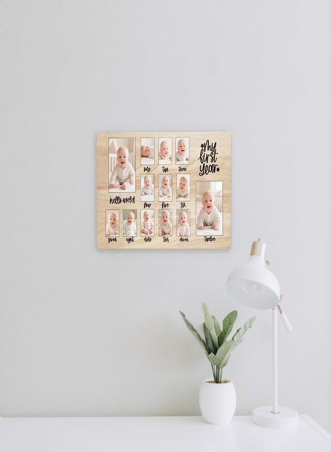 CHONIC My First Year Photo Board, 1st Birthday Gifts for Boy or Girls, 12 Month Pictures Frame for Baby First Year, One Year Birthday Decorations Milestone Sign, Wooden Baby Keepsake Gifts - Image 5