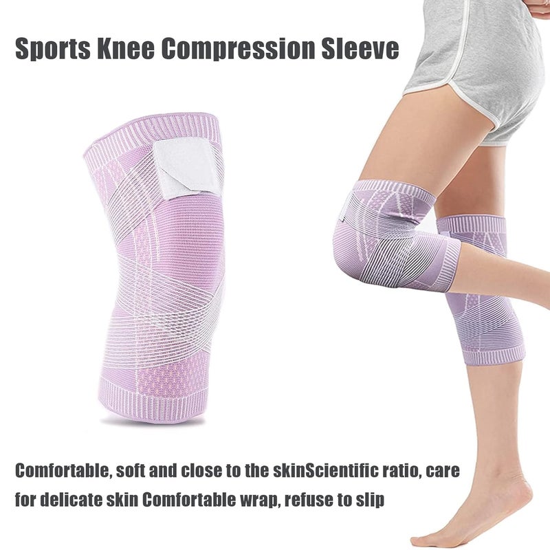 woobles Swellsock Knee Flexwrap 1 Pair, Swell Sock Knee Brace, Swell Socks Knee Brace Wrap, Knee Compression Sleeve - Best Knee Brace, Click Rain Knee Compression Brace Plus Size for Knee Pain (Blue a Pair,3XL) Blue a Pair 3XL - Image 2