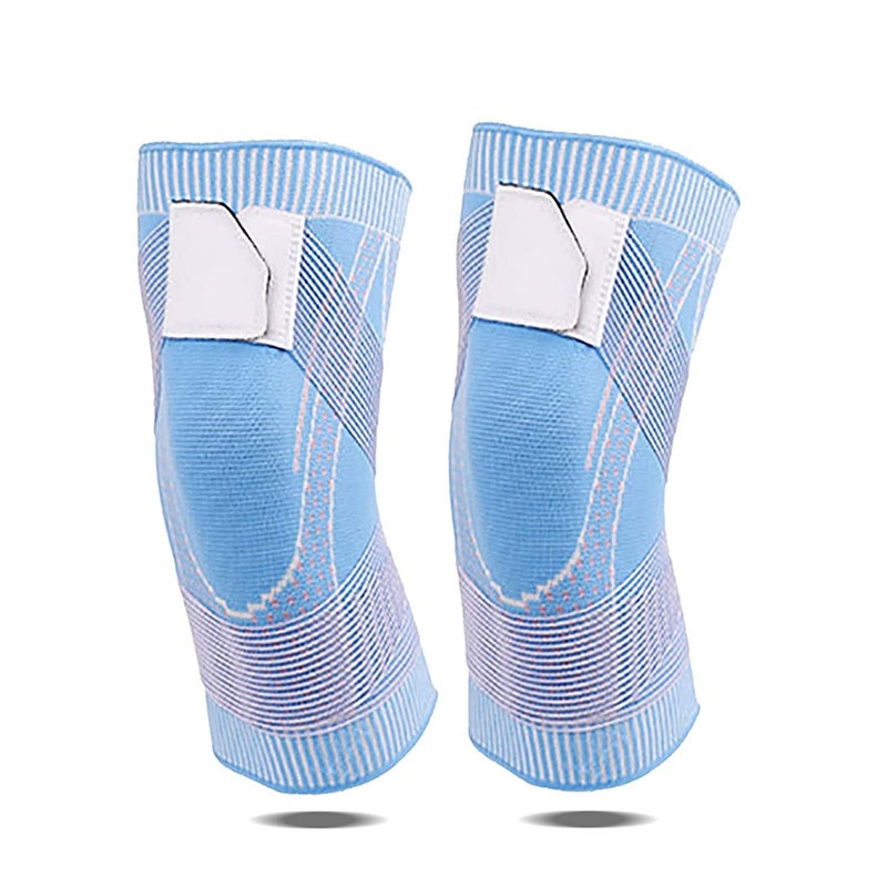 woobles Swellsock Knee Flexwrap 1 Pair, Swell Sock Knee Brace, Swell Socks Knee Brace Wrap, Knee Compression Sleeve - Best Knee Brace, Click Rain Knee Compression Brace Plus Size for Knee Pain (Blue a Pair,3XL) Blue a Pair 3XL - Image 1
