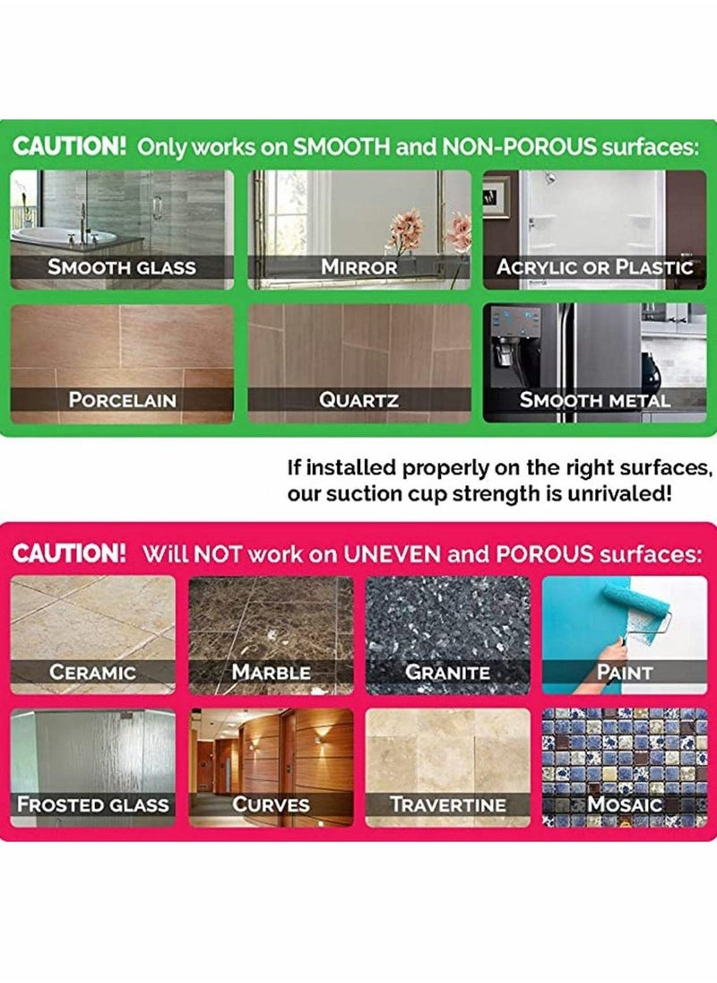 2 Double Hook Wall Hooks Stainless Steel Suction Cup Hooks Bath Towel Heavy Duty Hook Suction Cup Rust Proof Wall Hooks Kitchen and Bathroom Vacuum Suction Hook Suction Hanger - Image 5