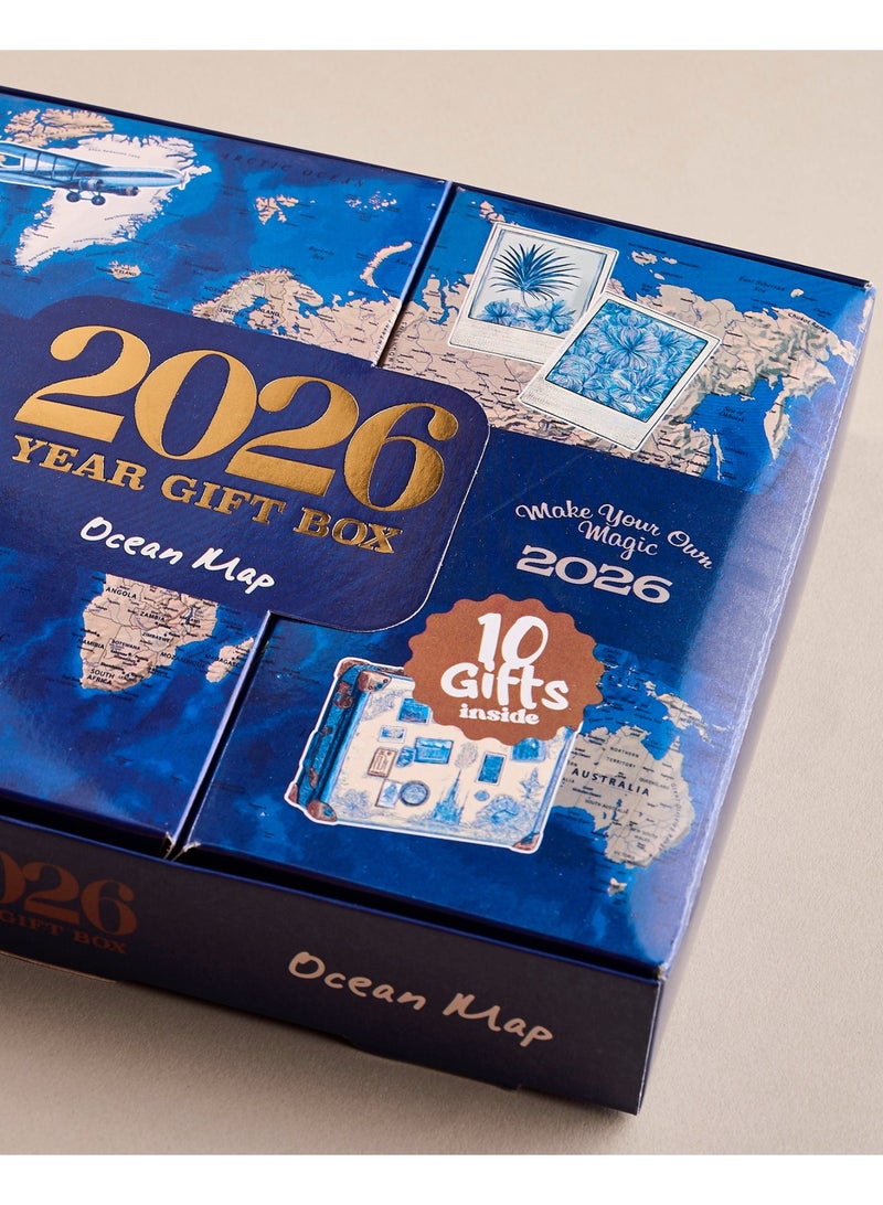Mofakera Calendar Ocean Map Daily Year Gift Box 2026 ( Agenda ) - Image 1