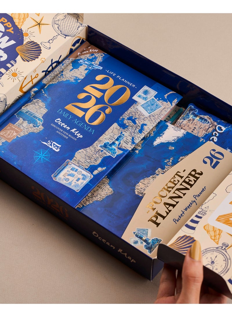Mofakera Calendar Ocean Map Daily Year Gift Box 2026 ( Agenda ) - Image 2