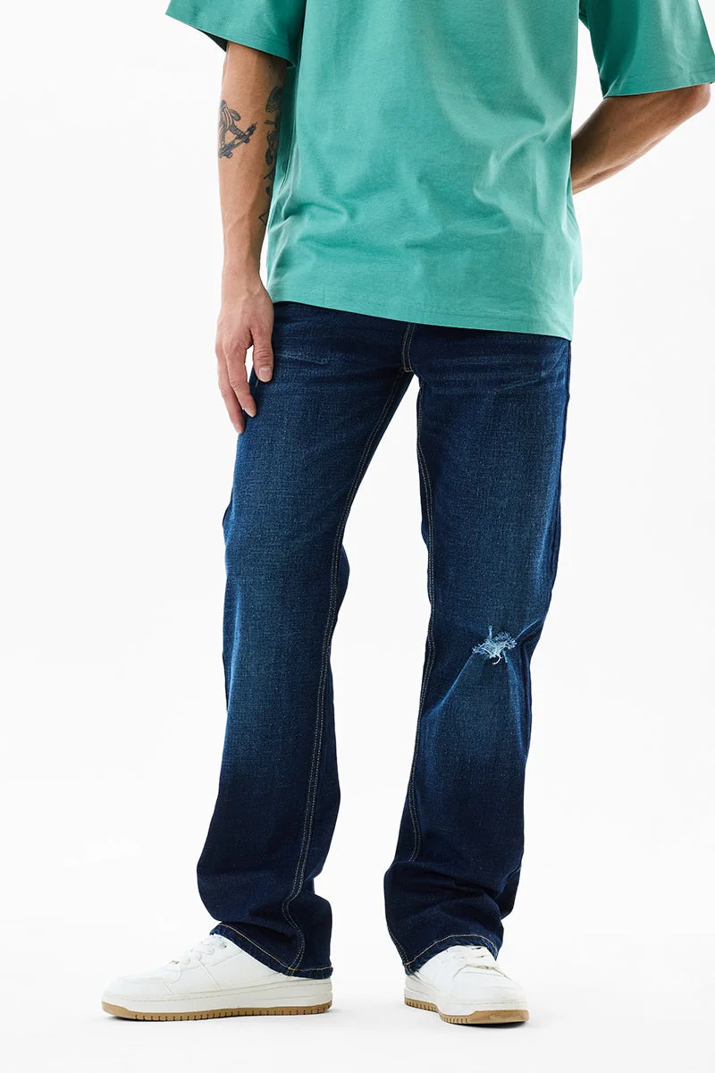 SNITCH جينز أزرق بقصة مستقيمة ومرونة