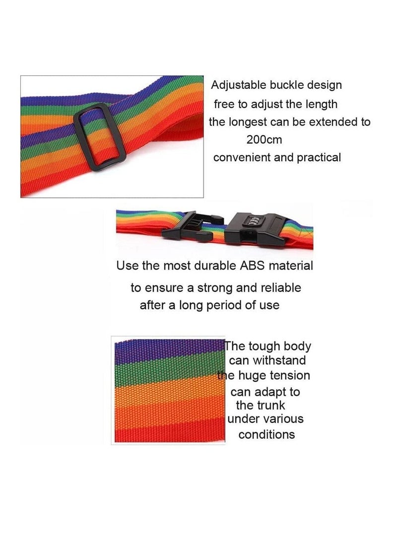 SYOSI Luggage Straps, Adjustable Luggage Straps with Combination Lock Suitcase Belts for Travel, Packing Straps Travel Belts Accessories for Business Traveling Packing, 78 x 2 inch 2-Pack (Colorful) - Image 3