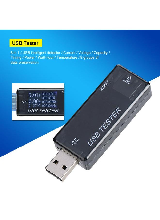 Thoraya USB QC2.0 LCD Current Voltage Meter Battery Capacity Power Tester Voltmeter Ammeter (Black)  - Image 2