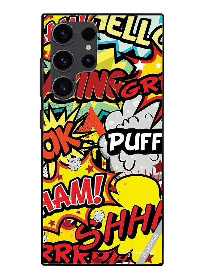 VR CREATIVE Protective Case Cover For Samsung Galaxy S23 Ultra 5G Multibrand Stickers Design Multicolour - Image 1